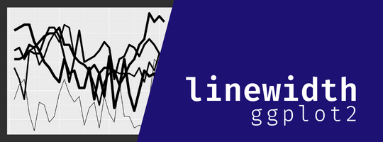 Text that says linewidth ggplot2. An image of a line plot with lines of varying widths.